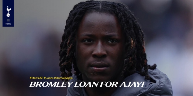 开云网页-热刺官方：前锋阿贾伊租借加盟英乙球队布罗姆利至本赛季结束